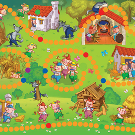 Поле для настольной игры "Три поросенка"