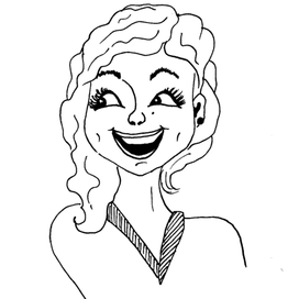 Графическая иллюстрация смеющаяся девушка