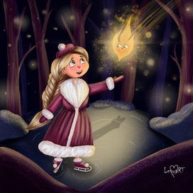 Девочка в волшебном лесу.