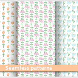 Бесшовный паттерн с цветами