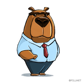 Большой медведь в костюме