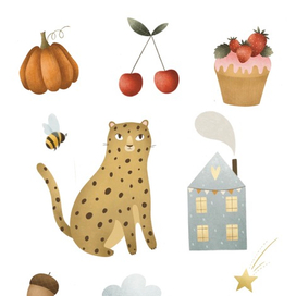 Иллюстрации для детских обучающих карточек