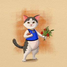 Котик Вася с кабанчиком