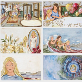 Иллюстрации для книги «Богиня красной луны» Ариса Дорофеева 