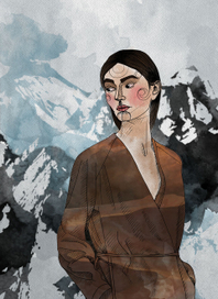 девушка на фоне гор 2