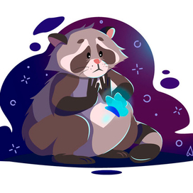 Любопытный енот