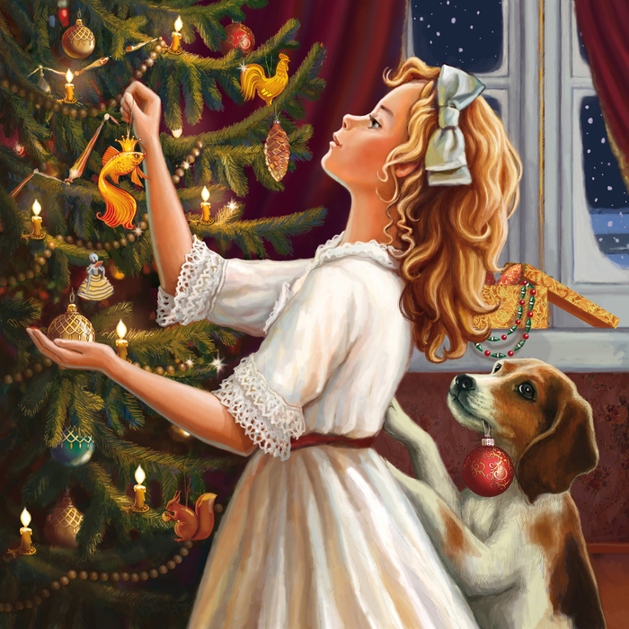 Девочка с собакой.