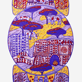 Африканская деревня.