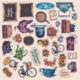 "Сказки августа", лист с вырубными картинками