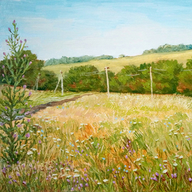 пейзаж с чертополохом