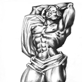 19. "Пробуждение", бумага, карандаш. 2017 г.  