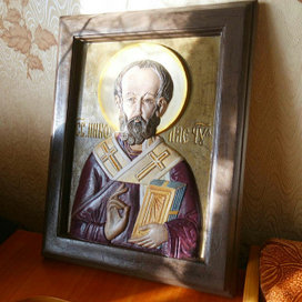 Роспись иконы "Николай Чудотворец"