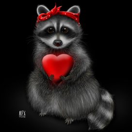 енот с сердцем