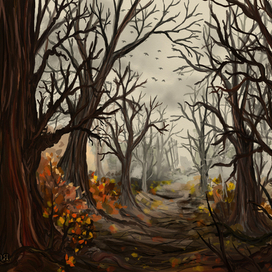 В лесу осенью