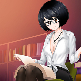 Erisa in the library