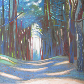 Танцующий лес.2015. т.б., пастель, 50х65