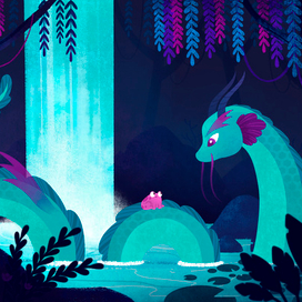 Водяной дракон в пещере