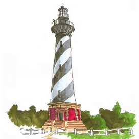 Hatteras Island Lighthouse in NC, USA