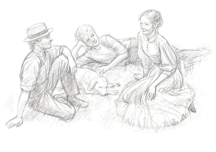 Иллюстрация к повести Луизы Мэй Олкотт "Маленькие женщины замужем"