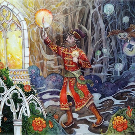 Иллюстрация к сказке Аленький цветочек 