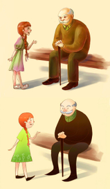Девочка и дедушка