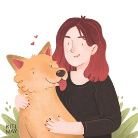 Портрет для подруги с ее собачкой