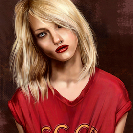 Девушка в футболке СССР