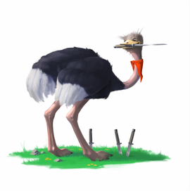 Страус, которого вырастили цирковые метатели ножей.