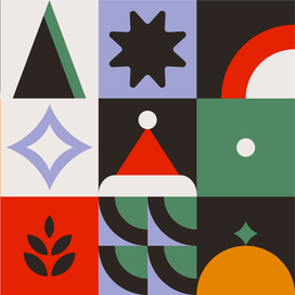 Рожественский паттерн для кофейни