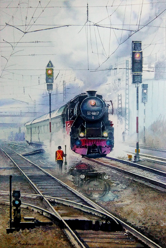 Станция,,Минутка,,...паровоз прибывает