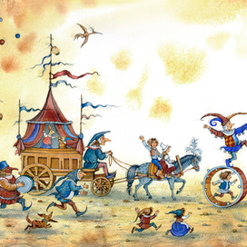 "Сказки братьев Гримм" тушь,перо,акварель 2012