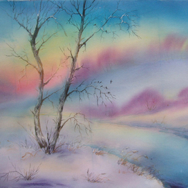 Морозное утро (батик)