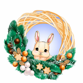 Кролик в веночке