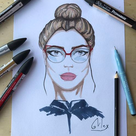 girl with glasses