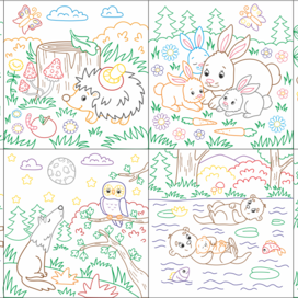 Раскраска. Лес