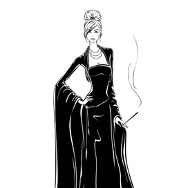 Lady and sigarett  (fashion illustration girl woman) 