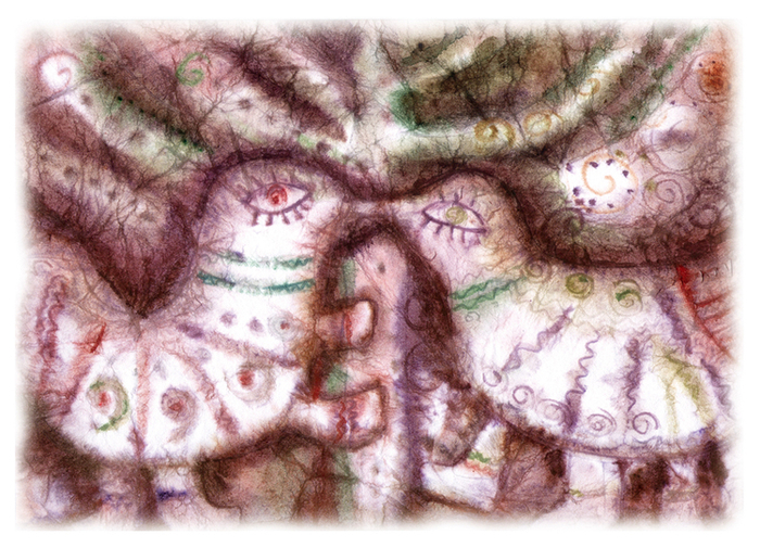 Птички целуются