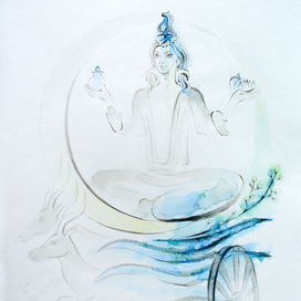 Чандра. Иллюстрация для книги по ведической нумерологии