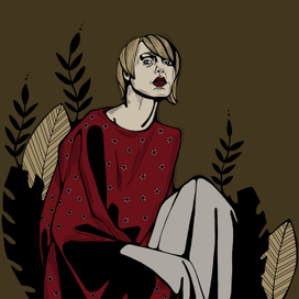 Девушка и растения 