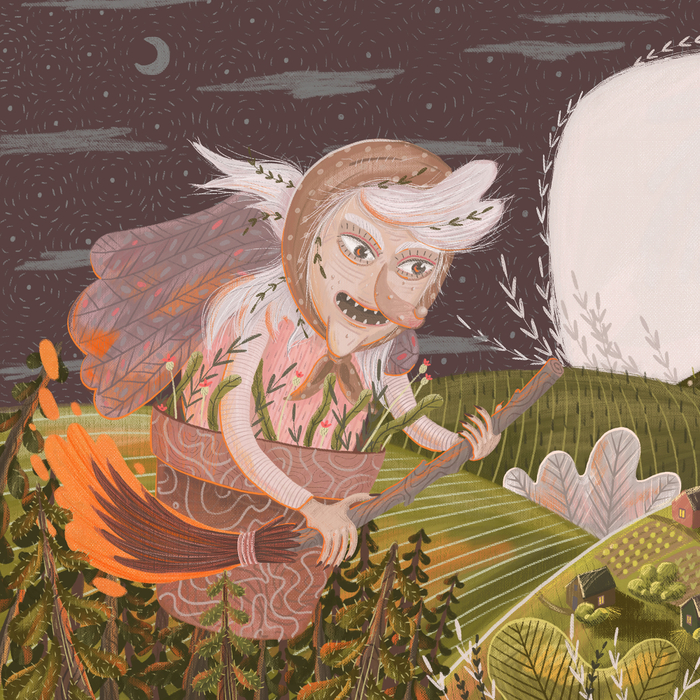 Детская книжная иллюстрация. Баба Яга