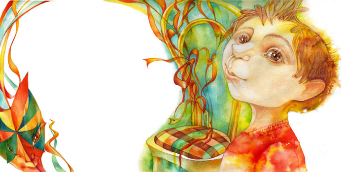 Мальчик Ярко и воздушный змей.