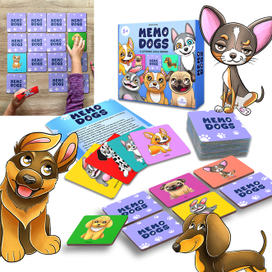 Упаковка Настольная игра для детей мемо породы собак