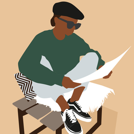 Девушка читает газету