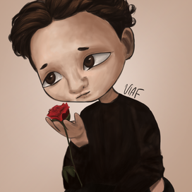 Парень с цветком