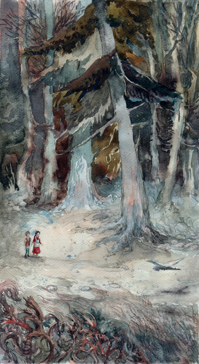 "Гензель и Гретель" 4 акварель