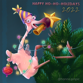 Фламинго который любит Новый год