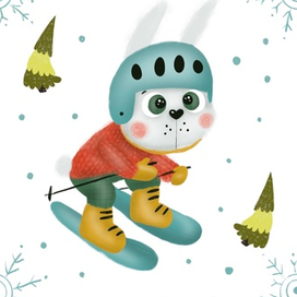 Кролик на лыжах 