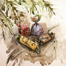 Из новогоднего набора сладостей