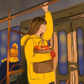 Иллюстрация к книге «Апельсиновая девушка», персональный проект