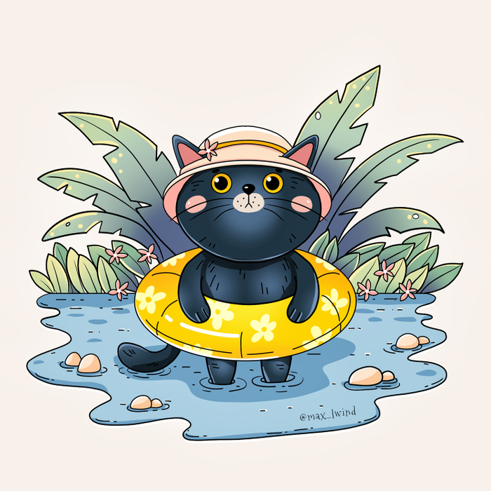 Котик в панамке